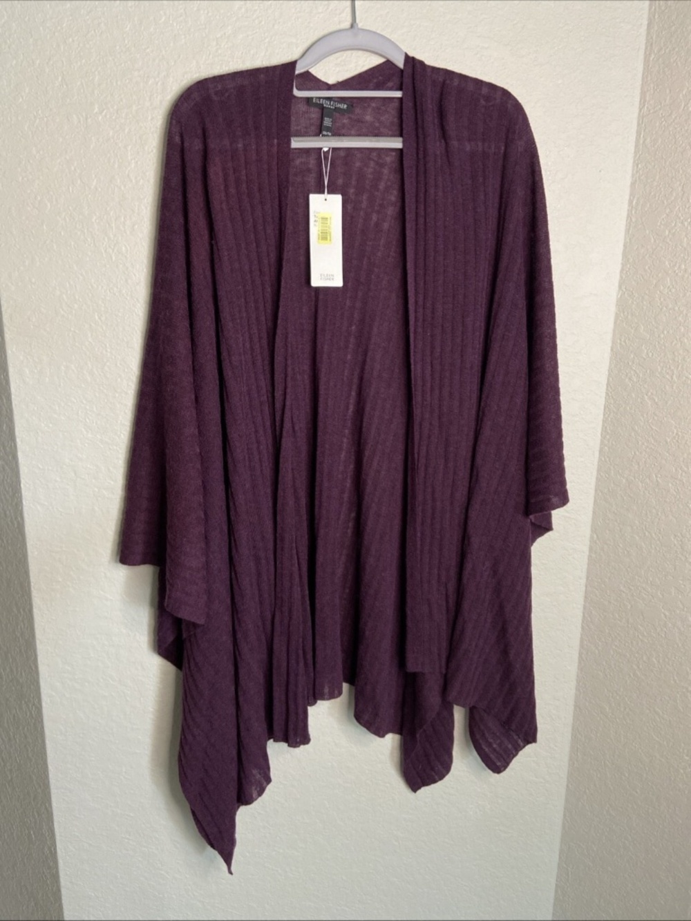 NWT Eileen Fisher Soft Tencell, Merino wool & Alpaca Open Front Serape Cape $258